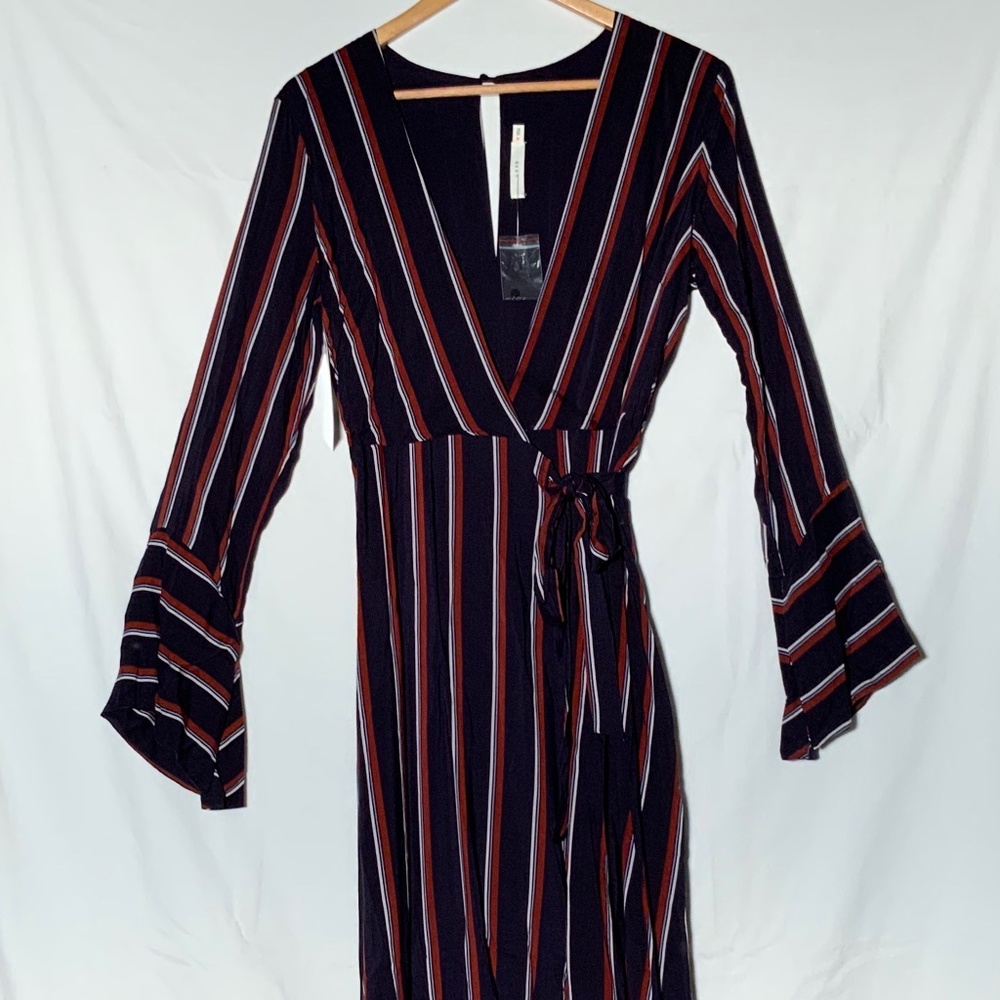 Wide Sleeve Wrap Dress